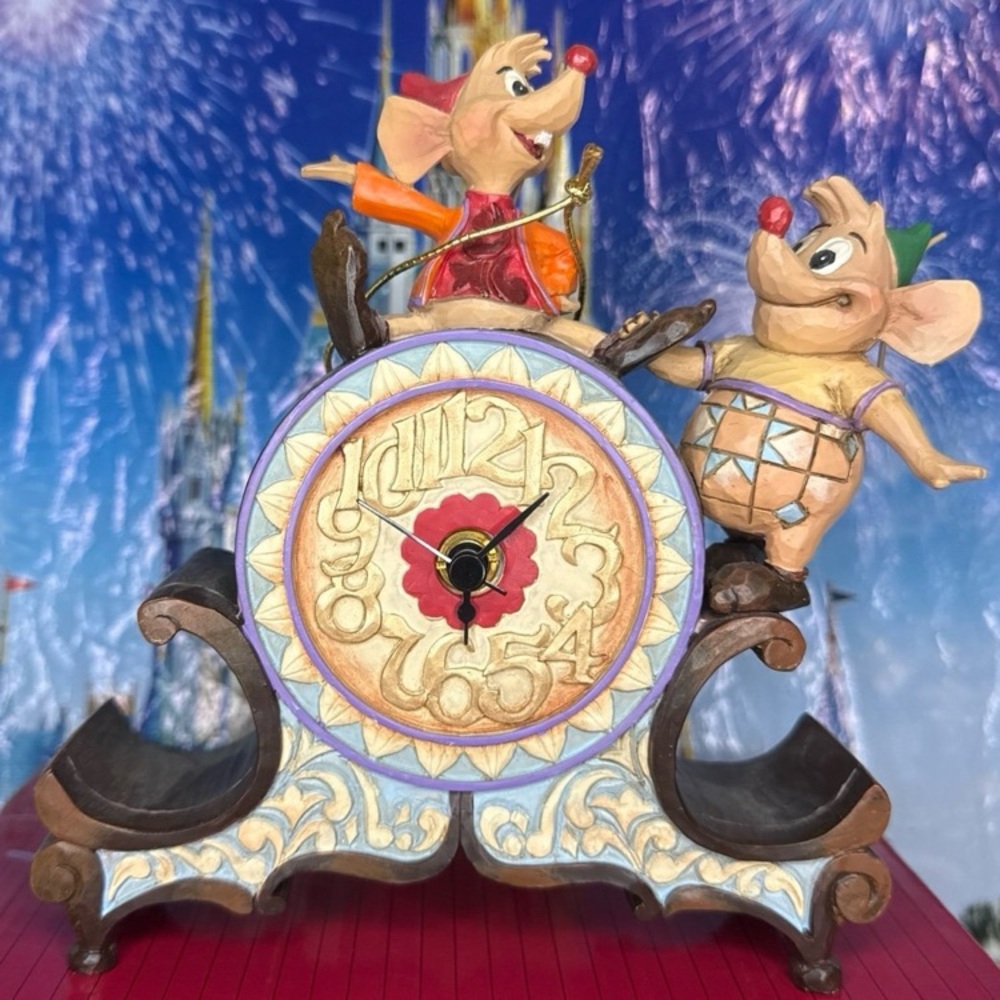 Disney parks Jim shore “a stitch in time” Cinderella mice Jaq & Gus Gus WORKING!